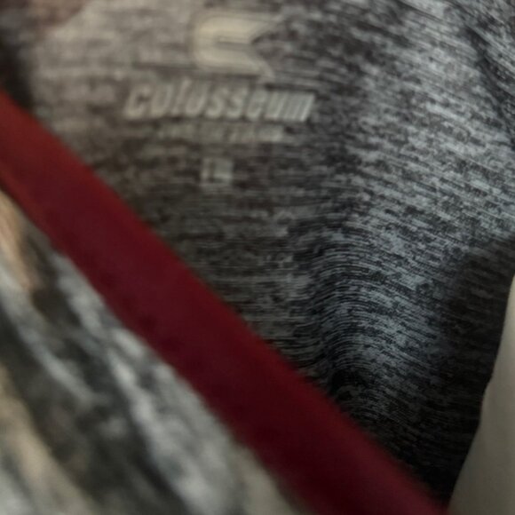 Virginia Tech Quarter Zip Pullover by Colosseum, Men's Size L, Gray w/ Burgandy - Picture 5 of 7